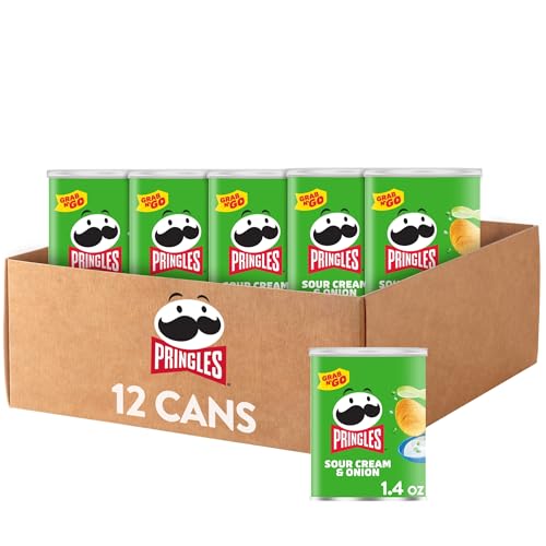 12 Cans of Pringles Sour Cream and Onion Chips