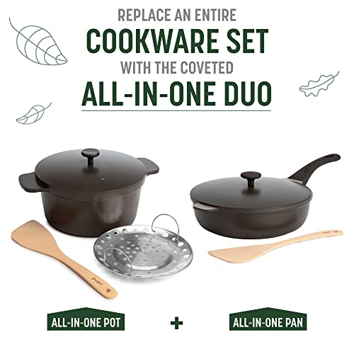 Goodful All-In-One Pot, Multilayer Nonstick, High Performance Cast Dutch Oven With Matching Lid, Roasting Rack And Turner, Made Without PFOA, Dishwasher Safe Cookware, 4.7-Quart, Graphite