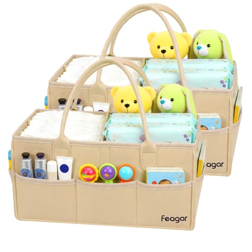 2 Pack Baby Diaper Caddy Organizer Set