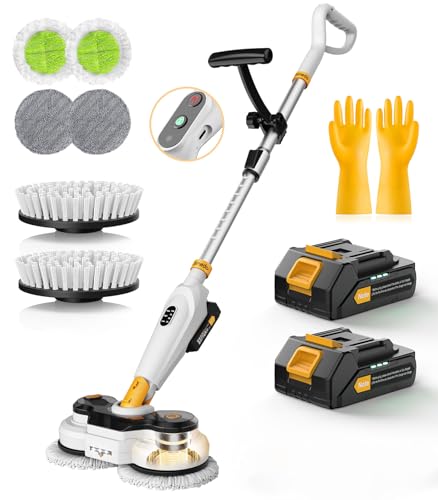 Cordless Electric Spin Mop with LED and Water Spray