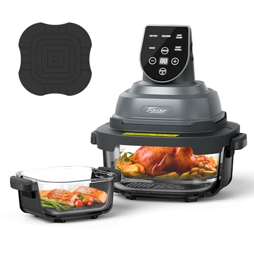 4QT Glass Air Fryer with 6-Cup Containers