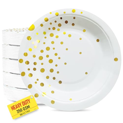 100 Count Heavy Duty Disposable Dessert Plates