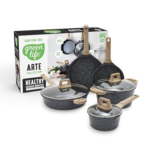 8 Piece Ceramic Nonstick Induction Cookware Set