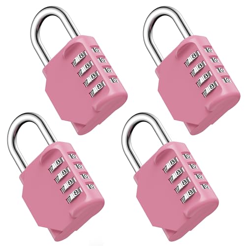 4 Pack Combination Lock 4-Digit Waterproof Padlock