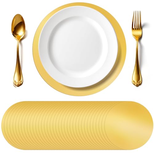120 Pack Disposable Round Paper Charger Placemats