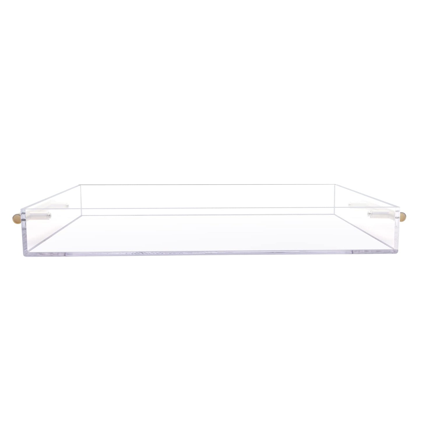 Clear Acrylic Serving Tray with Golden Handles