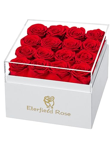 16 Rose Preserved Flower Square Gift Box