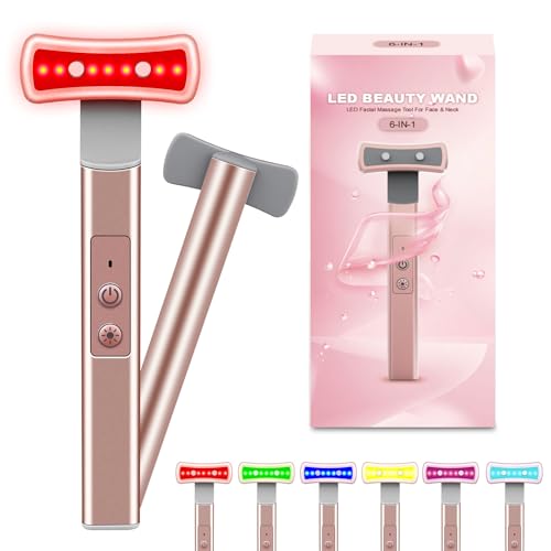 LED Red Light Therapy Facial Wand with Microcurrent