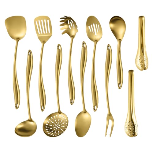 11 Piece Stainless Steel Kitchen Utensil Set Dishwasher Safe