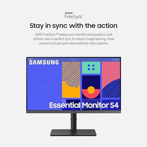 SAMSUNG 27-Inch S43GC Series Business Essential Computer Monitor, IPS Panel, Height Adjustable Stand, Triple Input, New DisplayPort, 100Hz, AMD FreeSync, Advanced Eye Care LS27C432GANXZA, 2024