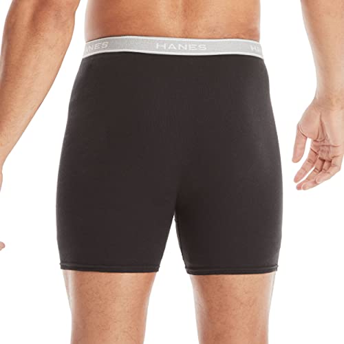 Hanes Men Hanes Boxer Briefs, Cool Dri Moisture-Wicking Underwear, Cotton No-Ride-up for Men, 12 Pack - Black