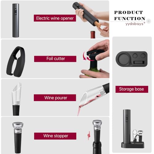 Electric Wine Opener with Aerator and Stopper