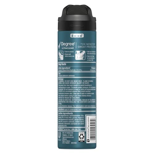 Degree Men Antiperspirant Deodorant Dry Spray Black + White Protects from Deodorant Stains Antiperspirant for Men with MotionSense Technology, 3.8 Ounce (Pack of 3)