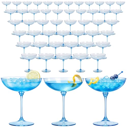48 Pack Plastic Coupe Glasses 9 oz Detachable Stem