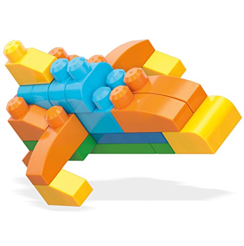 MEGA BLOKS First Builders Toddler Blocks Toys Set, Deluxe Building Bag with 150 Pieces and Storage, Blue, Ages 1+ Years