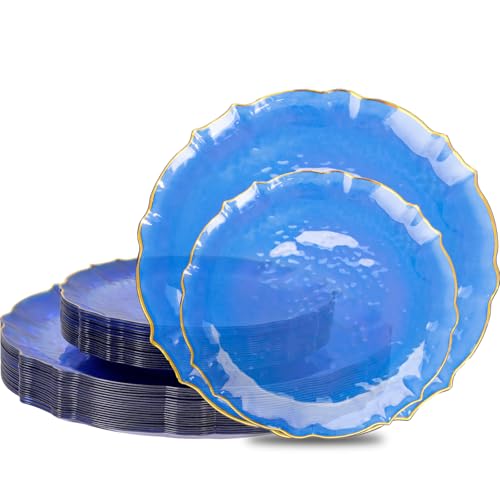 40 Piece Disposable Plastic Dinner and Dessert Plates