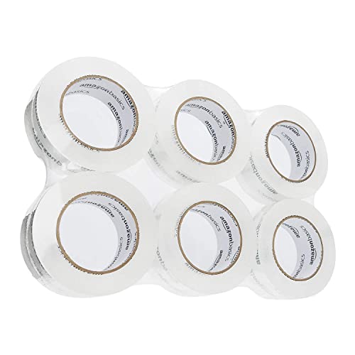 6 Pack Amazon Basics Packaging Tape 1.88"x109yd Shipping