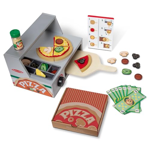 Melissa & Doug Wooden Pizza Counter Pretend Play Set