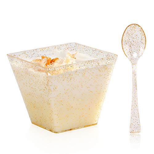 100 Pack Mini Dessert Cups with Tasting Spoons