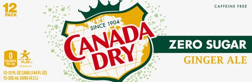 12 Pack Canada Dry Zero Sugar Ginger Ale