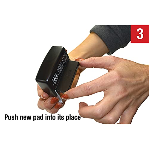 2000 PLUS 12-in-1 Self Inking Date and Message Stamp, for Business and Office, Black Ink (011090)