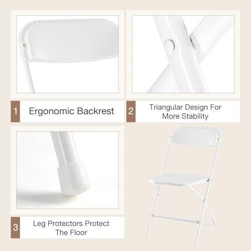 4 Pack Folding Chairs with Metal Frame