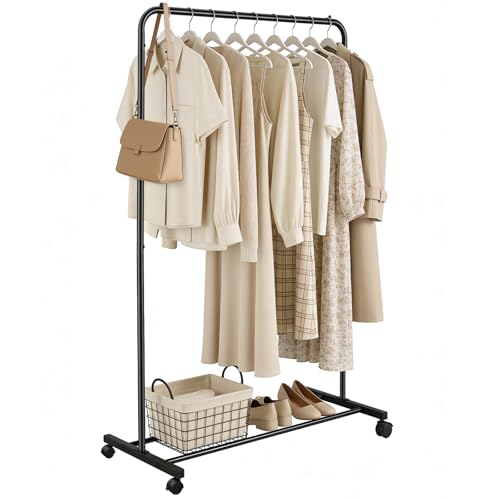 Rolling Clothes Rack Garment Organizer with Wheels