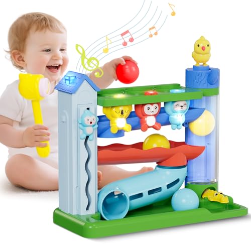 Musical Light-Up Hammer Toy with English Spanish Sounds