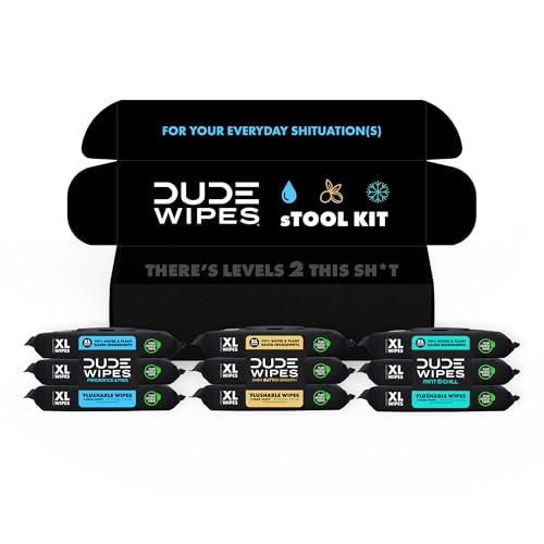 9 Pack Dude Flushable Wipes Variety Gift Set