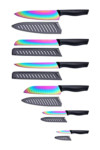 12 Piece Stainless Steel Kitchen Knife Set with Sheaths