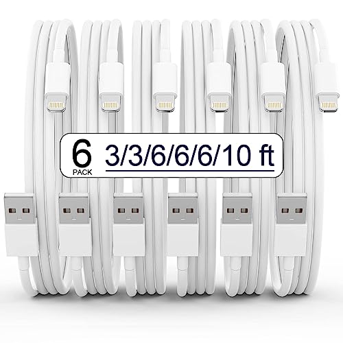 6 Pack Fast Charging MFi Certified Lightning Cables