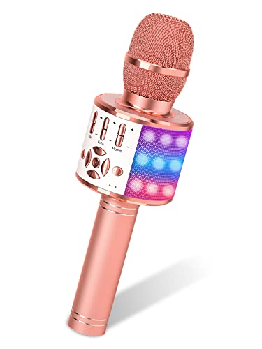 Wireless Bluetooth Karaoke Microphone with LED Lights