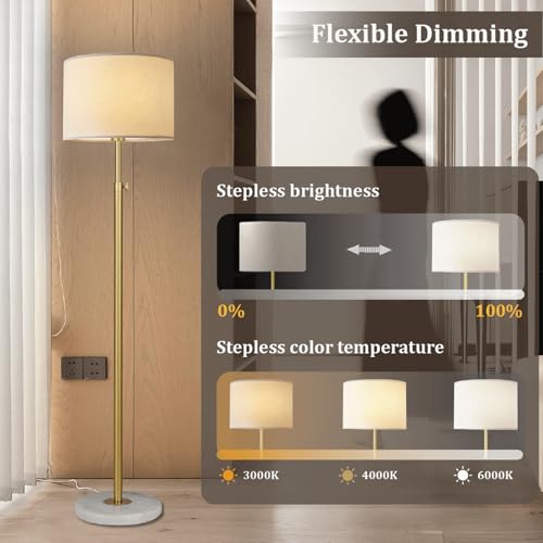 EMORLO Gold Adjustable Dimmable Floor Lamp