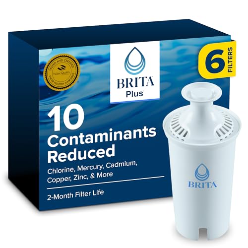 6 Pack Brita Plus Pitcher Water Filter Replacements