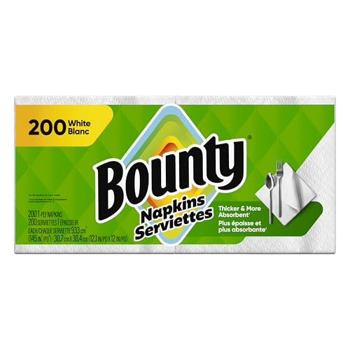 Bounty White Paper Napkins, 200 Count