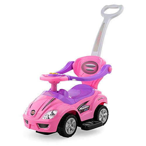 Kids 3-in-1 Push and Pedal Ride-On Car