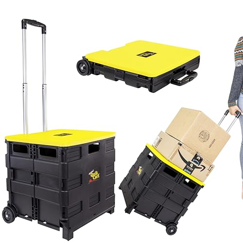 dbest products Collapsible Rolling Crate Cart 80 lb Capacity