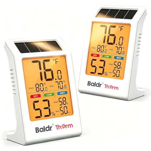 2 Pack Indoor Thermometer Hygrometer with Backlight
