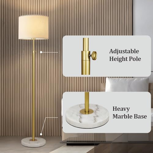 EMORLO Gold Adjustable Dimmable Floor Lamp
