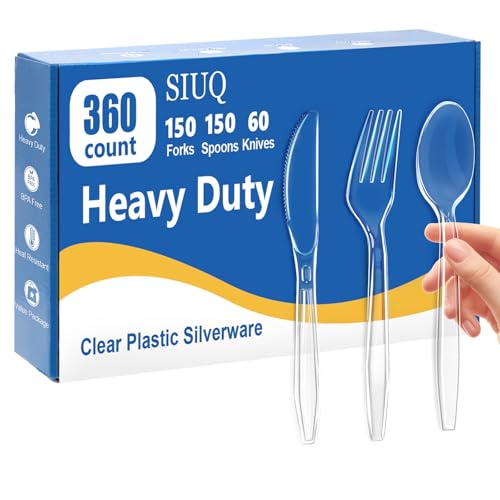 360 Count Heavy Duty Disposable Plastic Cutlery Set