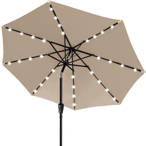Solar LED Lighted 11FT Outdoor Patio Umbrella