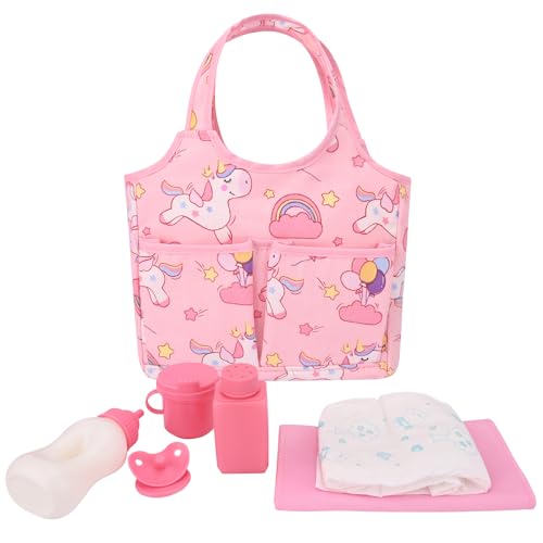 7 Piece Baby Doll Diaper Bag and Accessories Set