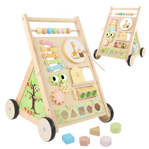 Wooden Baby Push Walker Activity Center