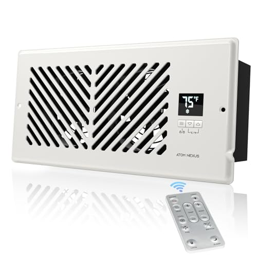Quiet Register Booster Fan, 4x10 Vent, Thermostat, Remote