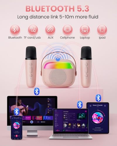 Karaoke Machine for Kids with 2 Microphones