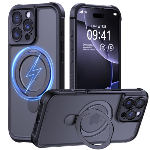 MagSafe Shockproof Case with Invisible Stand for iPhone 13 to 17 Pro Max (21 Colors)