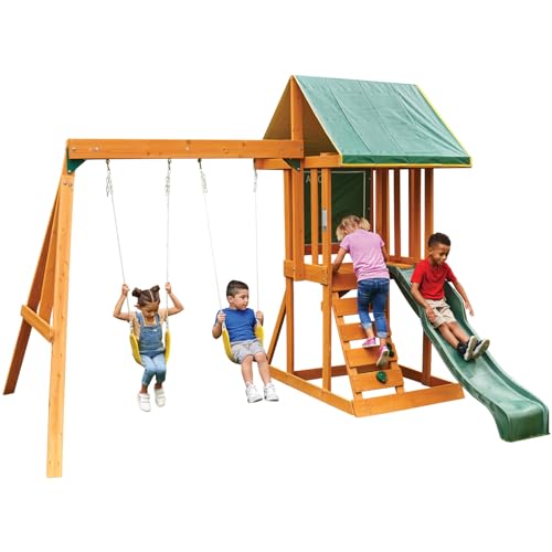 KidKraft Appleton Wooden Outdoor Swing Set