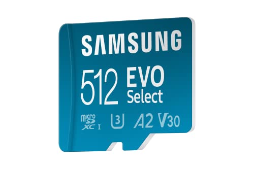 512GB SAMSUNG EVO Select Micro SD Card with Adapter