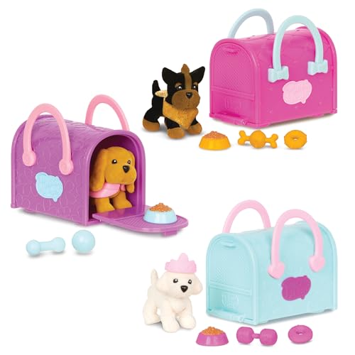 3 Pack Collectible Puppy Set with Carrier Purse