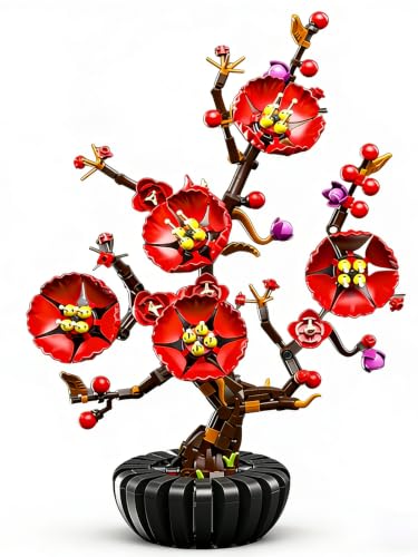 599-Piece Plum Blossom Botanical Building Block Set